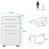 YITAHOME Fully Assembled 3-Drawers Mobile File Cabinet for Home Office, Lockable Rolling Filing Cabinet with Wheel, Under Desk File Storage Cabin