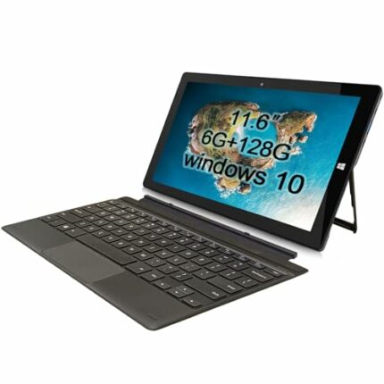 TPSPAD Windows Tablet, 11.6 inch 2-in-1 Tablets Laptops with Removable Keyboard, Intel Celeron N4020, Touchscreen 1920 * 1080 IPS 6GB RAM 128GB E