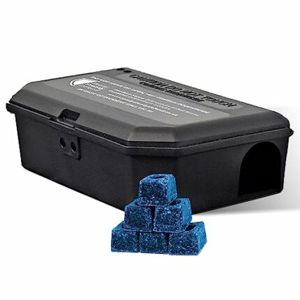 READY STEADY DEFEND Pre-Baited Mouse Boxes (Pack of 4) | Professional Mouse Control Made Easy, Black (Pre-bait-BoxesX4)