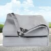 Gray Pushpull Shed Tarpaulin Rainproof Cloth Waterproof Sunscreen Outdoor Retractable Shed Canvas Poncho Shade Cloth With Perforations (Color : G
