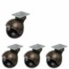 SKOAJAS Plate Casters 4 x Plate Universal Nylon Swivel Ball Castor wheels, 2 inch, Heavy Duty Wear resistant Casters for Furniture Industrial tra