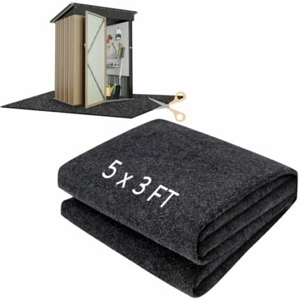 HolyMaji 5.3 x 3.3 FT Sheds Outdoor Storage Clearance Mat, Outdoor Carport Dustproof Floor Mat Washable Patio Furniture Anti-Slip Mat for Protect
