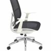 Office Hippo Mesh Office Chair with Arms, Small Office Chair for Home, White Office Chair, Desk Chair, Swivel