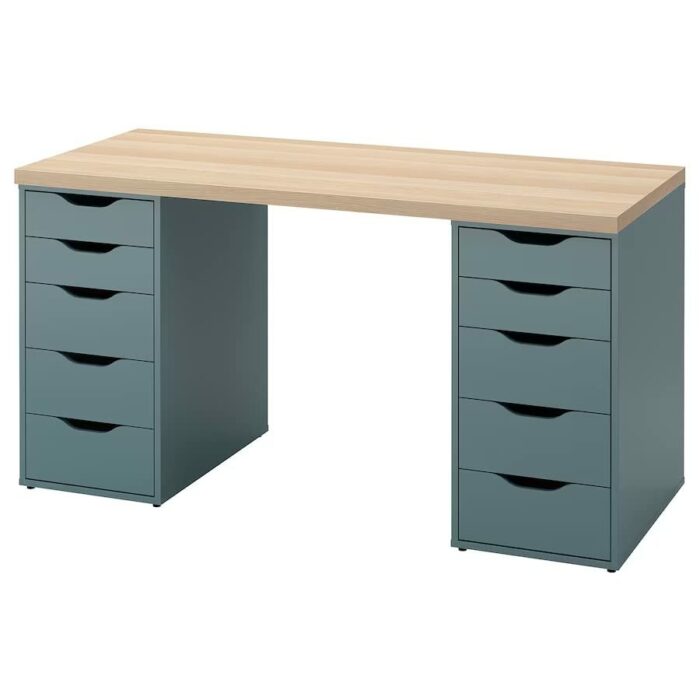 LAGKAPTEN/ALEX Desk,140x60 cm, durable and easy to care for. Desks for home. Desks & computer desks. Tables & desks. Furniture. (White)