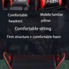 YINYUAN Game Chair Human Engineering Computer Chair With Pillow Waist Support Suitable For Office Home Bag Game White Red (Color : White)