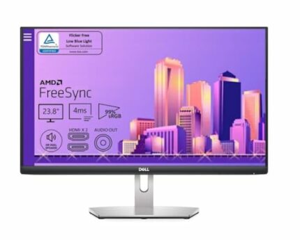 Dell S2421H 24 Inch Full HD 1080p IPS Ultra-Thin Bezel Monitor 2 x HDMI Ports, Built-in Speakers, Silver
