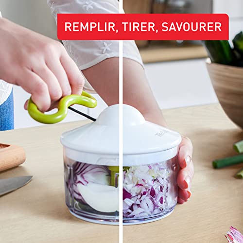 Tefal K1330404 Manual Food Chopper and Mixer with Stainless Steel Blades for Vegetables, Onions, Herbs and Nuts, 5 Second Chopper, 500 ml, Green