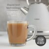 Tower T10074GRY Ash Rapid Boil Pyramid Kettle with Easy Open Lid, Removable Filter, 1.7L, 3KW, Grey and Chrome