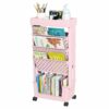 yeavs 5-Tier Mobile Bookshelf, Rolling Bookcase Book Storage Rack, Movable File Folder Organizer Cart with Wheels for Home Study Office Living Ro