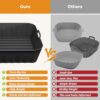 2 Pack Square Air Fryer Silicone Liner, 8.3 Inch Large Reusable Air Fryer Liners Fit for 4 to 7 QT Tower Oven, Air Fryer Accessories for COSORI U