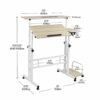 Mind Reader Rolling Reversible Home Office Laptop Workstation with Side Storage, Locking Wheels, Metal, X-Large, White, XL