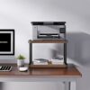 JOIN IRON Retro Double Layered Thickened Printer Stand, Modern and Fashionable Storage Bookshelf, Home Office Storage Copier Stand Table, Desktop