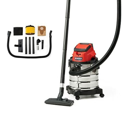 Einhell Power X-Change 20L Cordless Wet and Dry Vacuum Cleaner - 18V, Heavy Duty Stainless Steel Tank, 1.5M Hose, Blow Function - TC-VC 18/20 Li