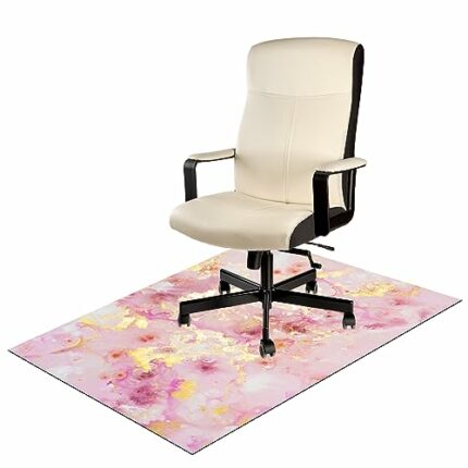 Sintuff 48 x 36 Inch Pink Marble Office Chair Mat Floor Mat Heavy Duty Under Desk Rug Gaming Carpet Thick and Sturdy Large Antislip Floor Protect