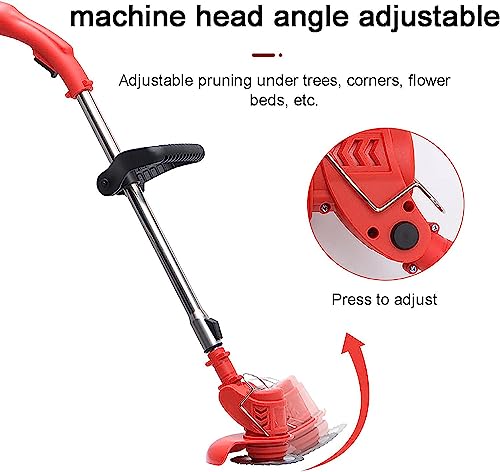 Electric Weeder, Battery Powered 24V Lightweight Cordless Weed Trimmer with Charger 3 Blades Multipurpose Home Lawn Mower