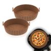 ZARYN Silicone Reusable Air Fryer Liner - Food Safe Easy Cleaning, Suitable for Most Fryers - Heat Resistant Reusable for Microwave Oven - Pack o