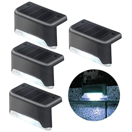 Solar Step Lights, Step Edge Trim Outdoor Lights Solar Powered with Sensor for Steps, Step Lights Solar Powered Waterproof, Solar Lights for Deck