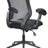 LONGBOSS Office Chair, Mid Back Home Office Computer Desk Chairs and Built-in Lumbar Support Flipped Arms Adjustable Height (Gray)