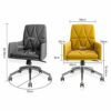 WALNUT Fabric Computer Chair Home Simple Modern Swivel Chair European Seat Leisure Lift Office Chair Study Chair (Color : Yellow)