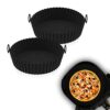 ZARYN Silicone Reusable Air Fryer Liner - Food Safe Easy Cleaning, Suitable for Most Fryers - Heat Resistant Reusable for Microwave Oven - Pack o