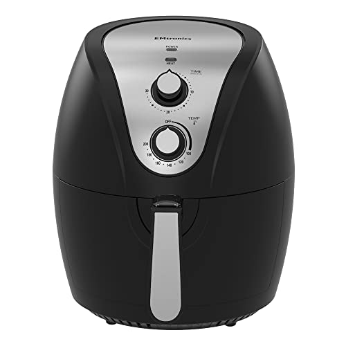 EMtronics EMAF45L Family Size Air Fryer 4.5 Litre for Oil Free & Low Fat Healthy Cooking, 30-Minute Timer - Black