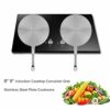 Zerodis Stainless Steel Heat Diffuser Plate Kitchen Utensil with Heat Proof Handle for Gas/Electric/Induction Cooker(20cm)