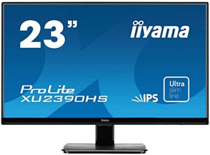 iiyama XU2390HS-B1 23 Inch AH-IPS LCD with Slim Bezel, 4 ms, Full HD 1920 x 1080, 250 cd/m² Brightness, 1 x HDMI,1 x DVI, 1 x VGA, 2 x 2 W Speake