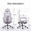 n/a Ergonomic High Back Mesh Office Chair with Adjustable Armrest Lumbar Support Headrest Swivel Task Desk Chair Computer Chair Guest Chairs Rece