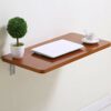FALIYORS Wall-mounted Drop-leaf Table, Floating Computer Desk Wood Wall-Mounted Table Study Desk Double Support Side Table Kitchen Trestle Desk f