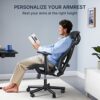 HUANUO Office Chair Ergonomic Desk Chair with 2D Adjustable Lumbar Support and Headrest, Armrest, Large Office Swivel Chair, Tilt Function Comput