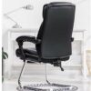 Ygqbgy Executive Office Chair PU Leather Ergonomic Computer Chair High Back Home Office Swivel Desk Chairs with Headrest and Lumber Support, Blac