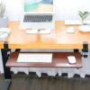 WANGFENG Ergonomic Adjustable Keyboard Tray, Desk Extender Tilt and Fold Down Design Table Mount Armrest for Home Office to Save Space