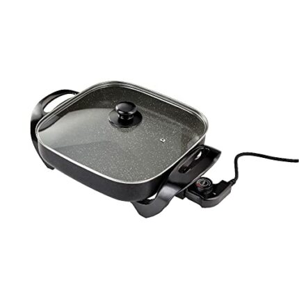 Judge Electric Skillet Non-Stick Multicooker, Glass Lid & Carry Handles, 30cm, 1500W - Adjustable Thermostat Control, Versatile, Slow Cook, Fry,