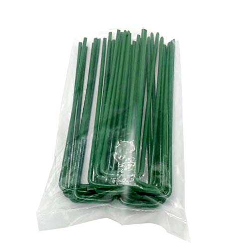Juliyeh Yica Garden Staples Galvanized Ground Pegs Gardening Stakes Pins Spikes for Landscape Securing Lawn Farm Weed Barrier Grass Fabric Nettin