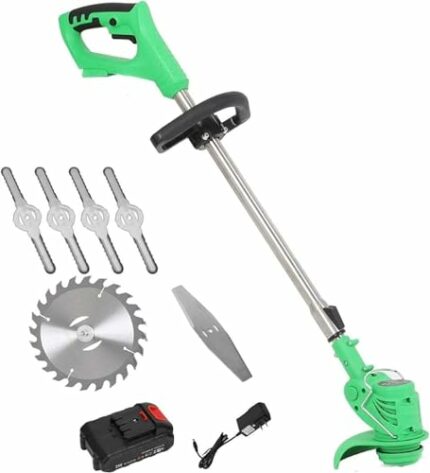 Grass Trimmer Lawn Mower 21V 2000Mah Lithium-Ion Cordless Weed Brush Cutter Kit Garden Tools with Replace Blade