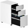 YITAHOME Fully Assembled 3-Drawers Rolling File Cabinet - Lockable Drawers, Home Office Mobile Filing Cabinet with Wheel, Under Desk File Cabinet