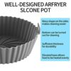 2 Pcs Silicone Air Fryer Liners Silicone Pot, 7.9" Food Grade Air Fryer Silicone Baking Tray Greaseproof, Airfryer Basket Rack Accessories for Ai
