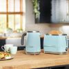 Beko Cosmopolis Toaster TAM8202T, Retro Duck Egg Teal Design , Extra Wide Slot 2-Slice Toaster , Includes Defrost, Reheat & Cancel Functions