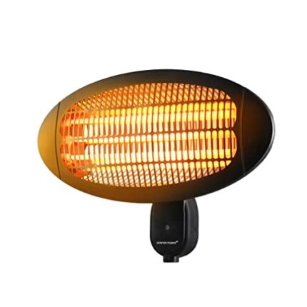 DONYER POWER Wall Ceiling Mount Electric Quartz Heater 2000W outdoor for Patio IPX4 Certified Waterproof Black