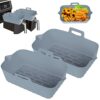 2Pcs Silicone Pot Double Air Fryer Liners Basket, Rack Accessories for Ninjas Dual Air Fryer, Oven, and Microwave