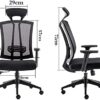 HJW Game Chair Mesh High Back Swivel Office Chair Adjustable Armrest Breathable Mesh Home Computer Chair Desk Chair Armchair