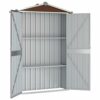 LUKEO Garden Shed Brown 107.5x46x183 cm Galvanised Steel Outdoor Storage Space