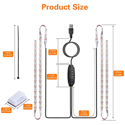 Grow Lights for Indoor Plants,120 LEDs Waterproof led Grow Lights Full Spectrum,USB Plug-in Dimmable Auto On/Off with 3 Timers Plant Light, for I