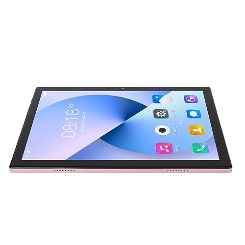 Airshi HD Tablet, Dual SIM Card 100-240V UK Plug 8 24MP Dual Camera 128GB ROM Glonass 5G Tablet for Work (Rose Gold)