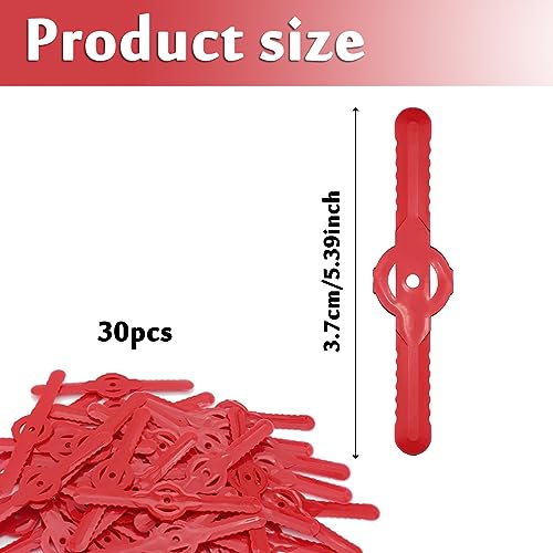 Gunwon 30Pcs Plastic Grass Trimmer Blades,Grass Trimmer Replacement Blades,135 mm Plastic Garden Mower Blades Cordless Lawn Mower Cutting Blades