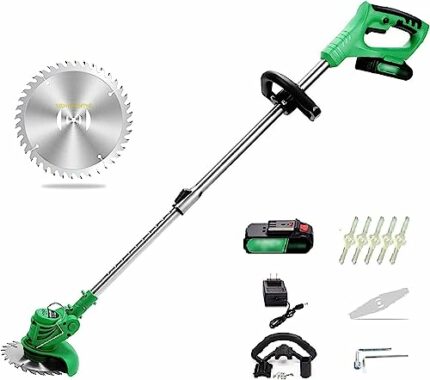 Cordless Lawn Mower, 3 Styles Blade Rechargeable Home Lawn Mower Adjustable Length Rotatable Machine Head Portable Weeder for Garden Lawn Shrub T