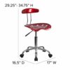 Flash Furniture Office Chair, Chrome, Wine Red, 41.91 x 43.18 x 88.27 cm