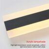 TZSMUM LED Outside Garden Wall Lights Indoor/Outdoor Long Strip Lamp Black Exterior Sconce Aluminium Up Down IP67 Waterproof Modern Terrace Yard