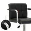 Ygqbgy White Desk Chairs with Wheels Modern PU Leather Office Chair Adjustable Home Computer Executive Chair on Wheels 360° Swivel (Color : Black