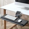 WANGFENG Adjustable Under Desk Keyboard Tray - Desk Extender C -Clamp-On Retractable Adjustable Ergonomic Typing Screw on Under Desk Storage for